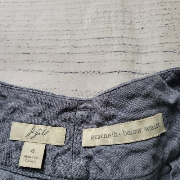 J.Jill Size	4 100% Linen Pale Blue Capri Pockets Casual Summer Beach Cruise - Picture 7 of 9